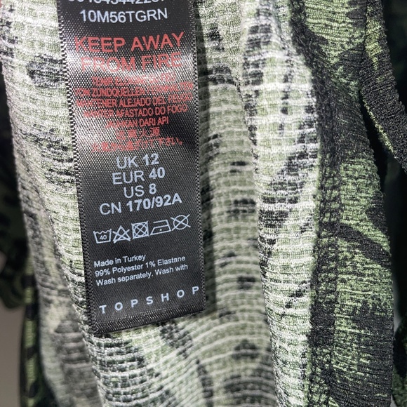 NWOT Topshop Animal Print Ruched Side Mini Dress Size 8 - Picture 6 of 8